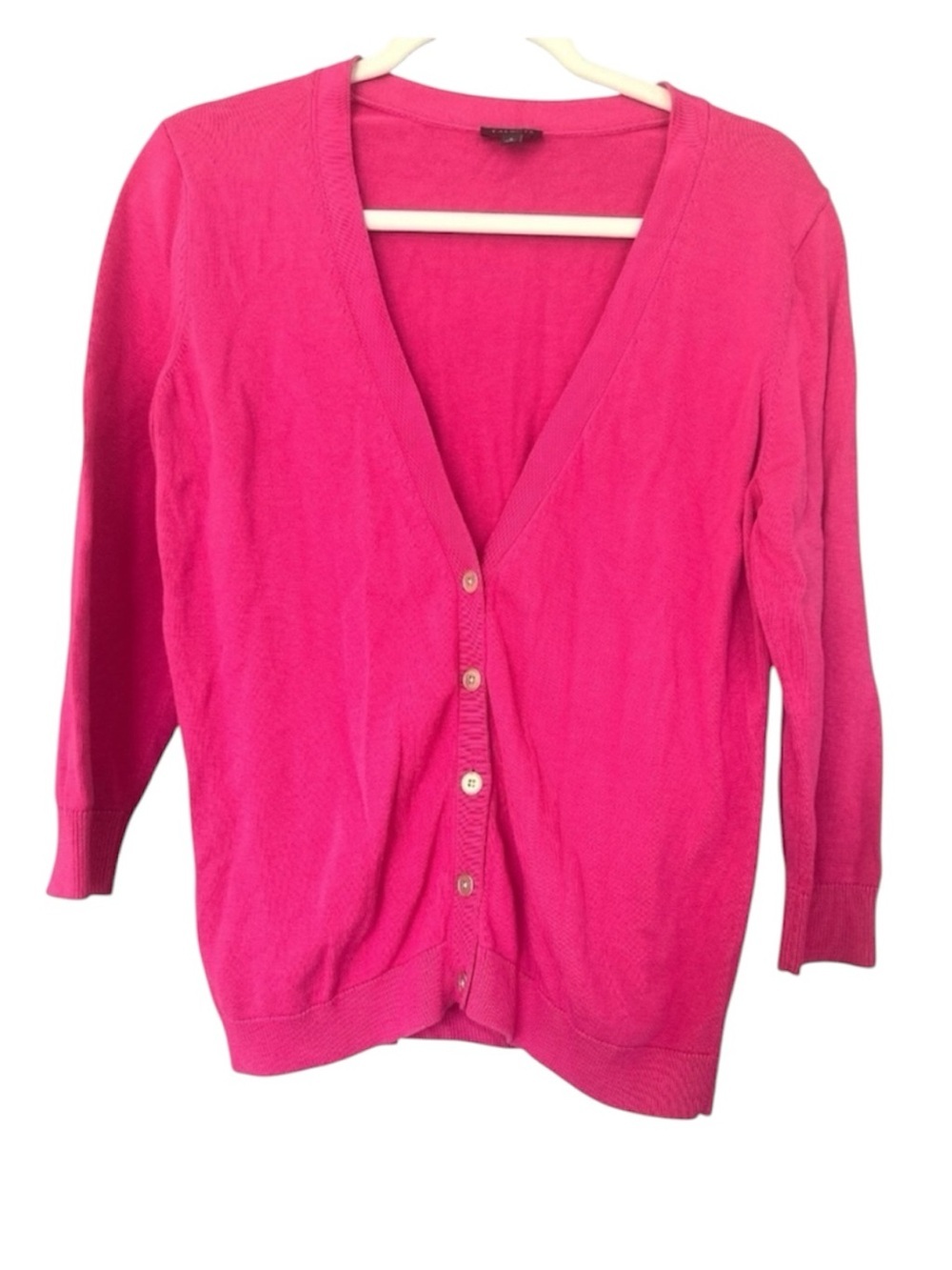 Talbots Vibrant Pink Women's Cardigan Sweater Office Layer Church Sz S